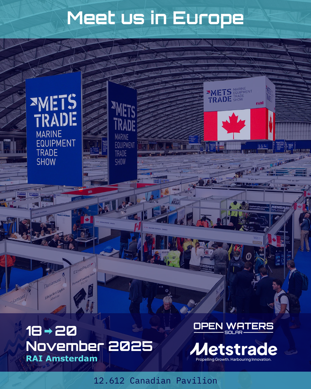 Open Waters Solar - Metstrade Nov 18-20 2025 - Meet us in Europe - B:12.612